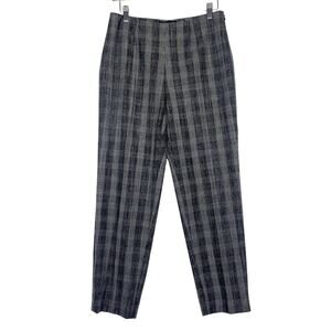 PIAZZA SEMPIONE Italy Glen Check Plaid Audrey Pants Gray Womens 8 Office Preppy